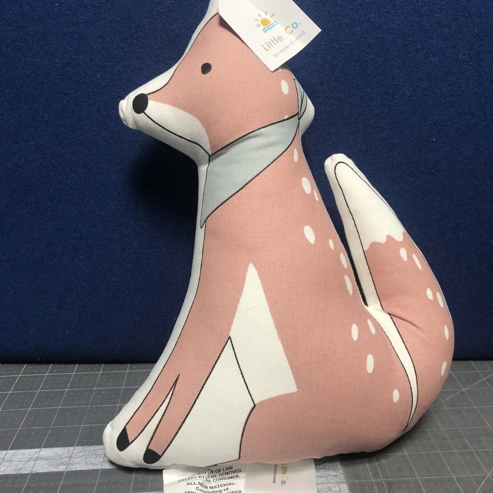Little Co. By Lauren Conrad Canvas Fox Shaped Decorative Accent‎ Pillow 12x16